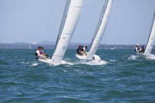Close racing is assured with Etchells and what a location – Moreton Bay in Brisbane